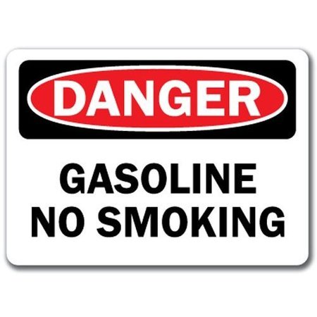 SIGNMISSION Danger Sign-Gasoline No Smoking-10in x 14in OSHA Safety Sign, 10" L, 14" H, DS-Gasoline No Smoking DS-Gasoline No Smoking